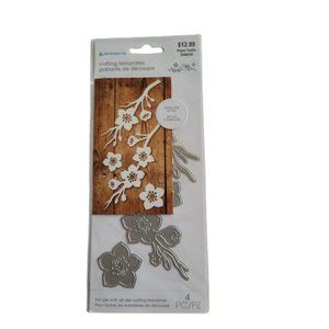 Momenta Die Metal Dies Flowers On Branch Intricate Cut 4 pcs